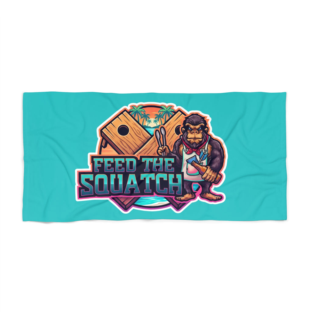 FTS Neon Palms Beach Towel - Bigfoot Graphic Beach Towel with Beach Flag Badge